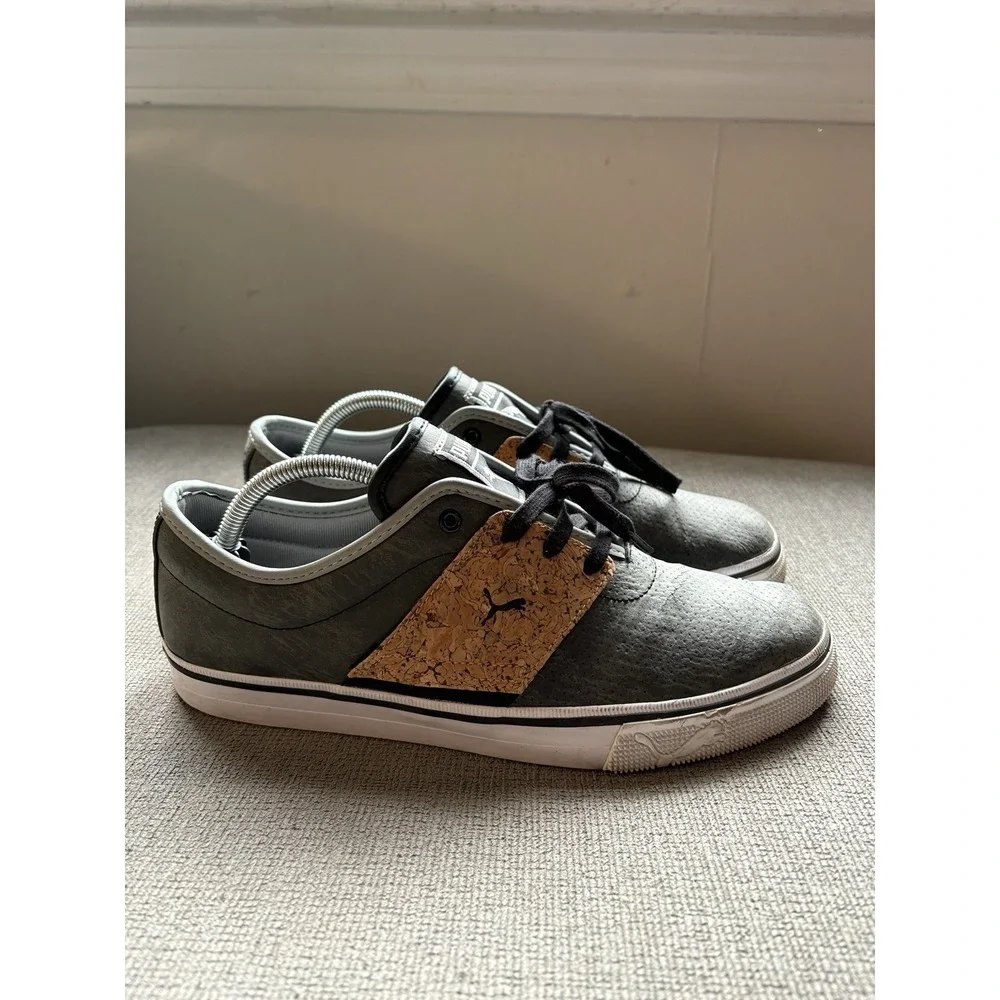 Puma El Ace L Handcraft Mens Shoes Sneakers 357096 01 Size 10 Canvas Cork - Picture 3 of 8
